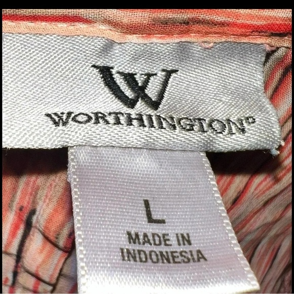 Worthington Pink Batwing Sleeve Tunic with Graphic Design Size Large - Picture 3 of 4